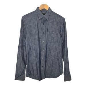 Banana Republic Womens Soft Wash Slim Fit Cotton Chambray Button Up Shirt Small